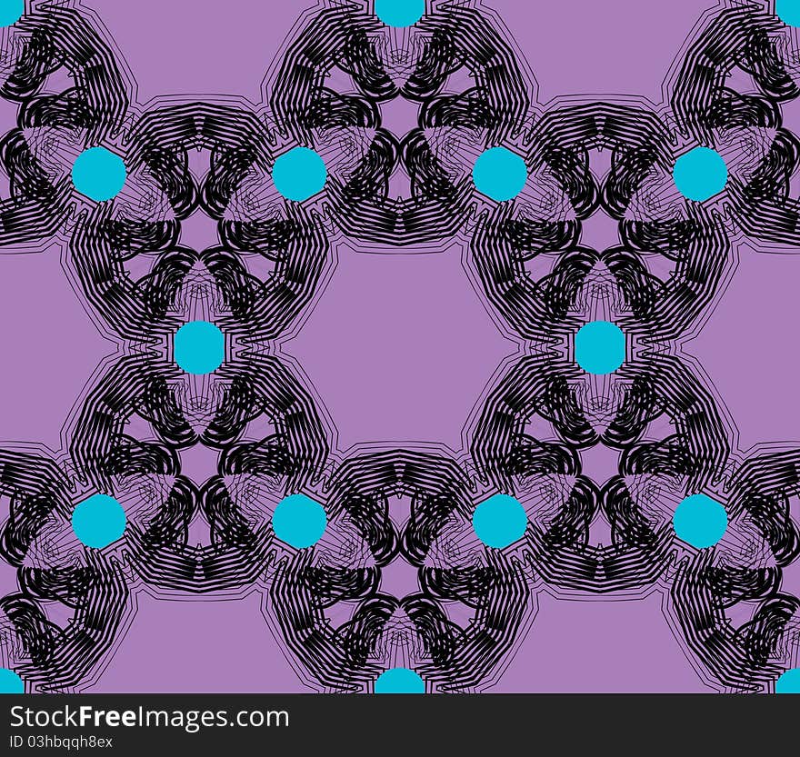 Seamless pattern with black ink motif in purple shade. Stylish graphic design. Seamless pattern with black ink motif in purple shade. Stylish graphic design.