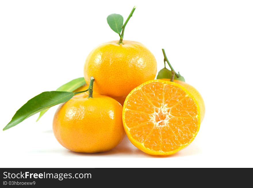 Oranges isolated on white background