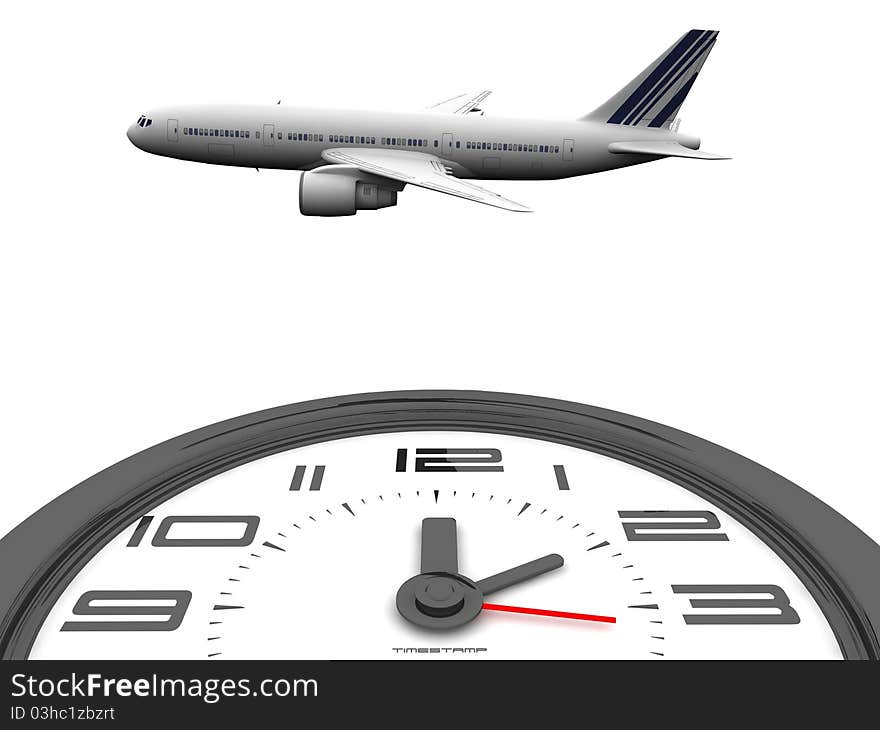 Clock and plane for travel