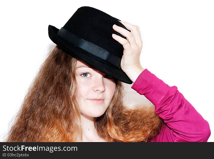 A girl and a hat