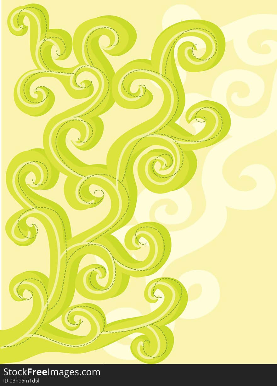 Abstract vector floral curls. Background. Abstract vector floral curls. Background.