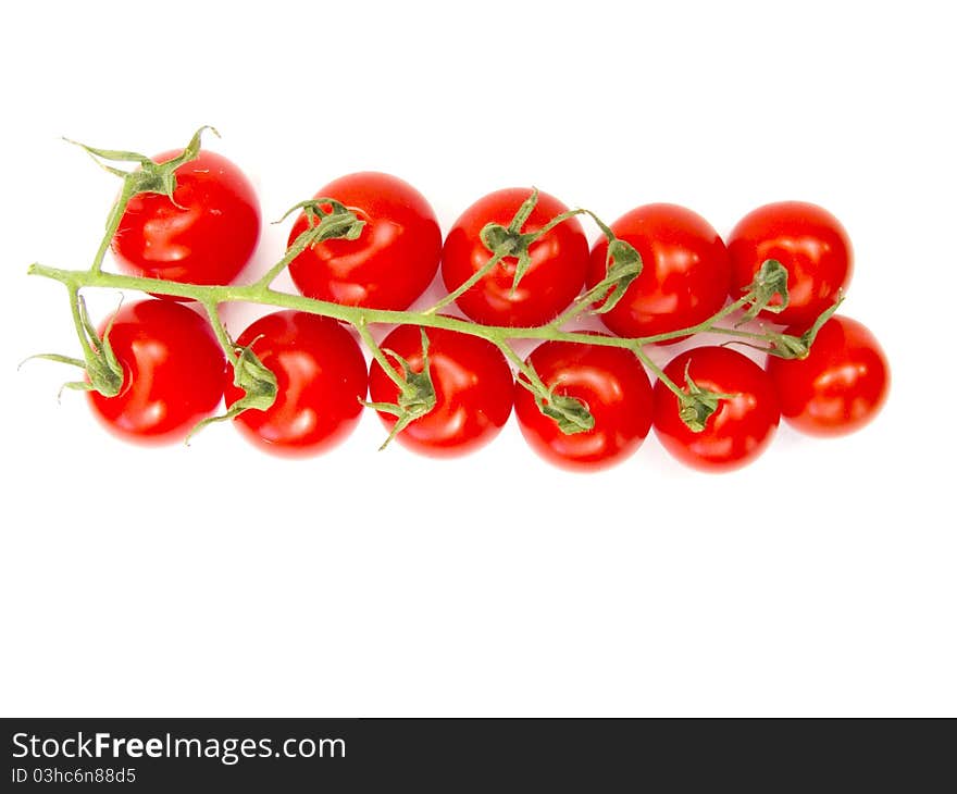 Fresh red tomatoes isolated on white background