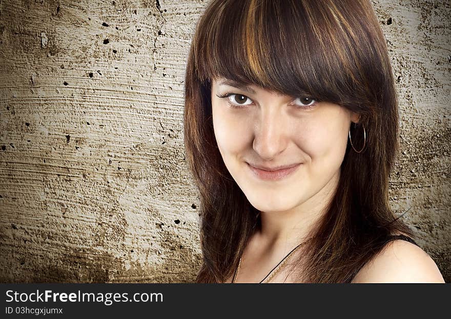 Sexy Young Woman portrait,against the wall