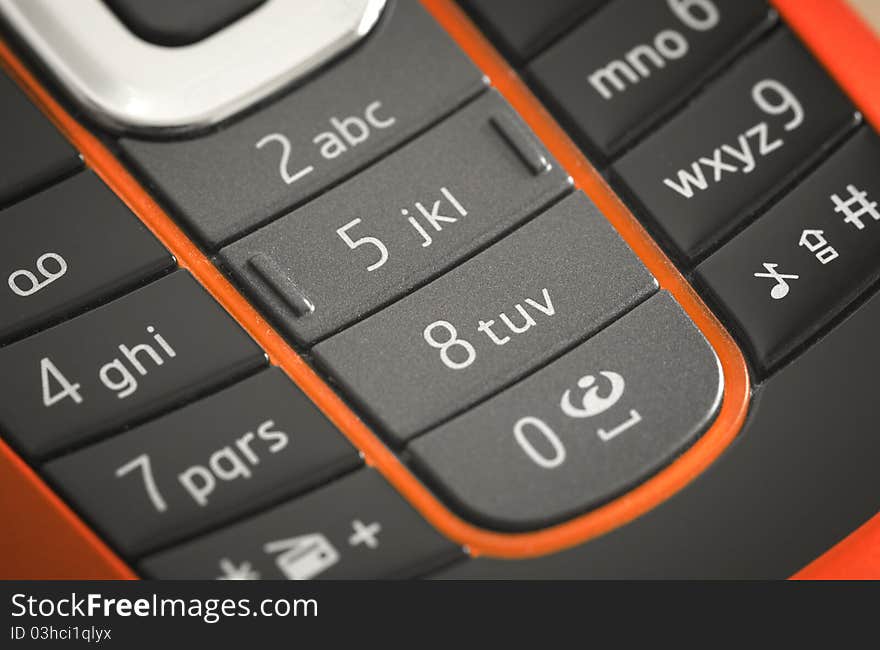 Macro Photograph of a Cell phone keyboard