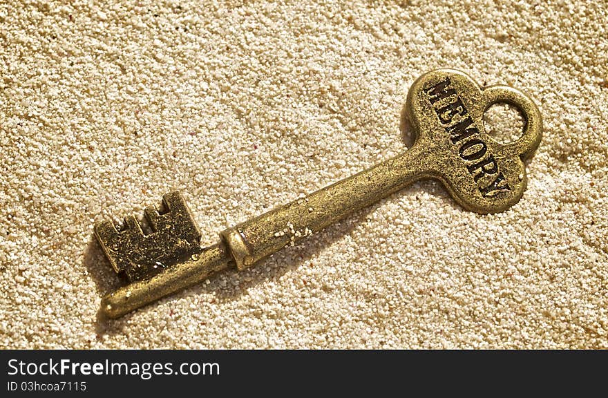 Word memory on the key in the sand. Word memory on the key in the sand