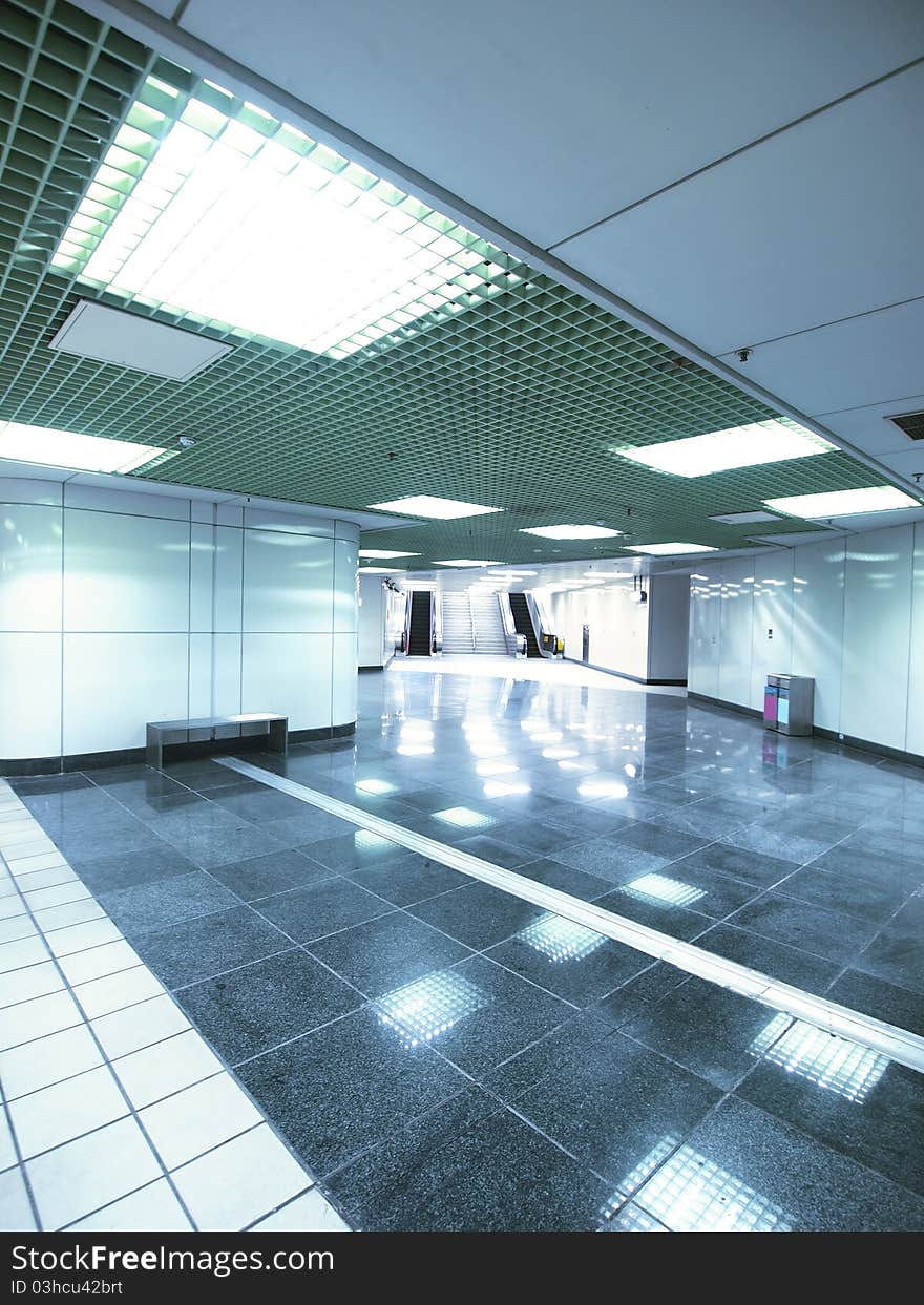 Underground passage in modern building