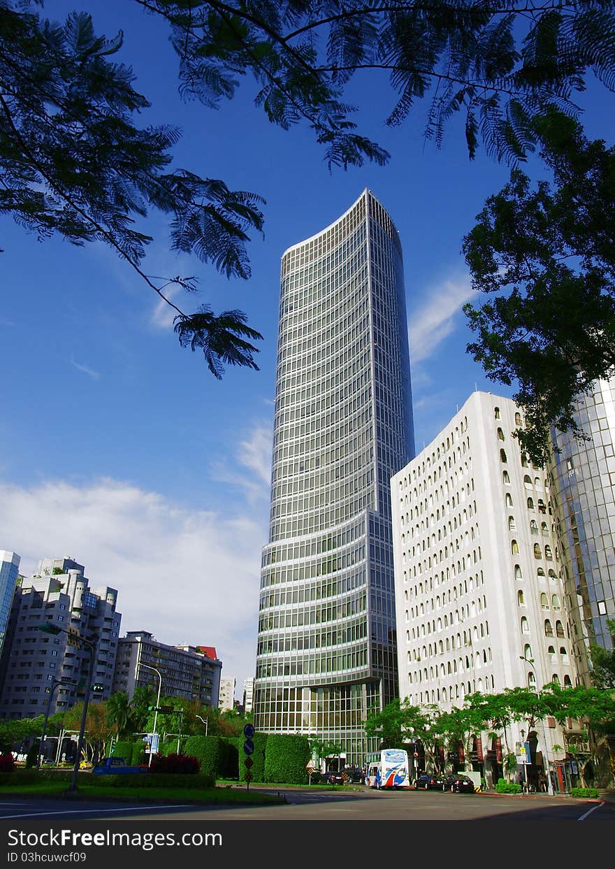 Blue sky and modern building