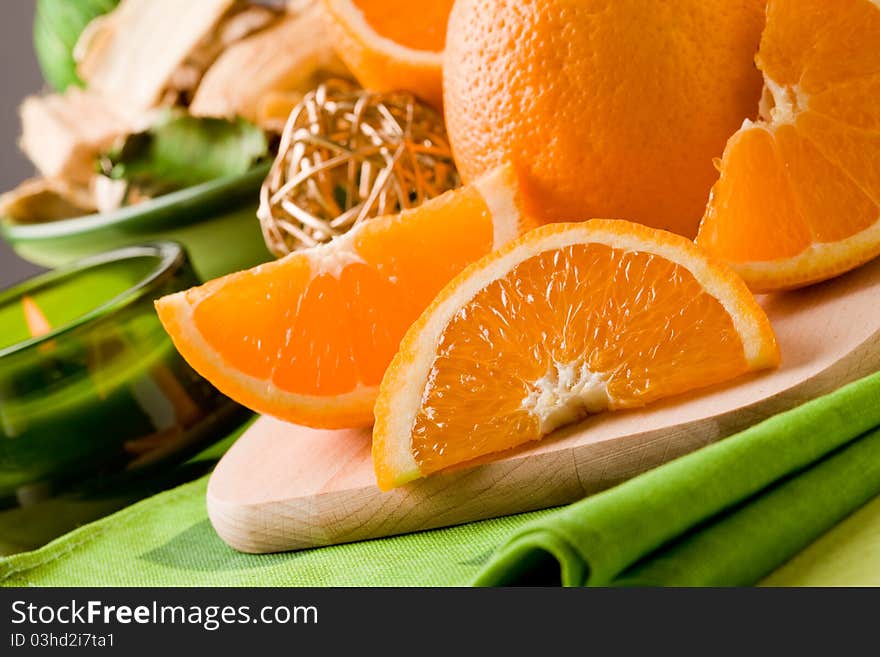 Orange Dessert on cutting board