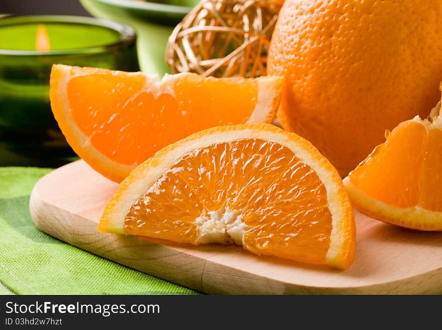 Orange Dessert On Cutting Board