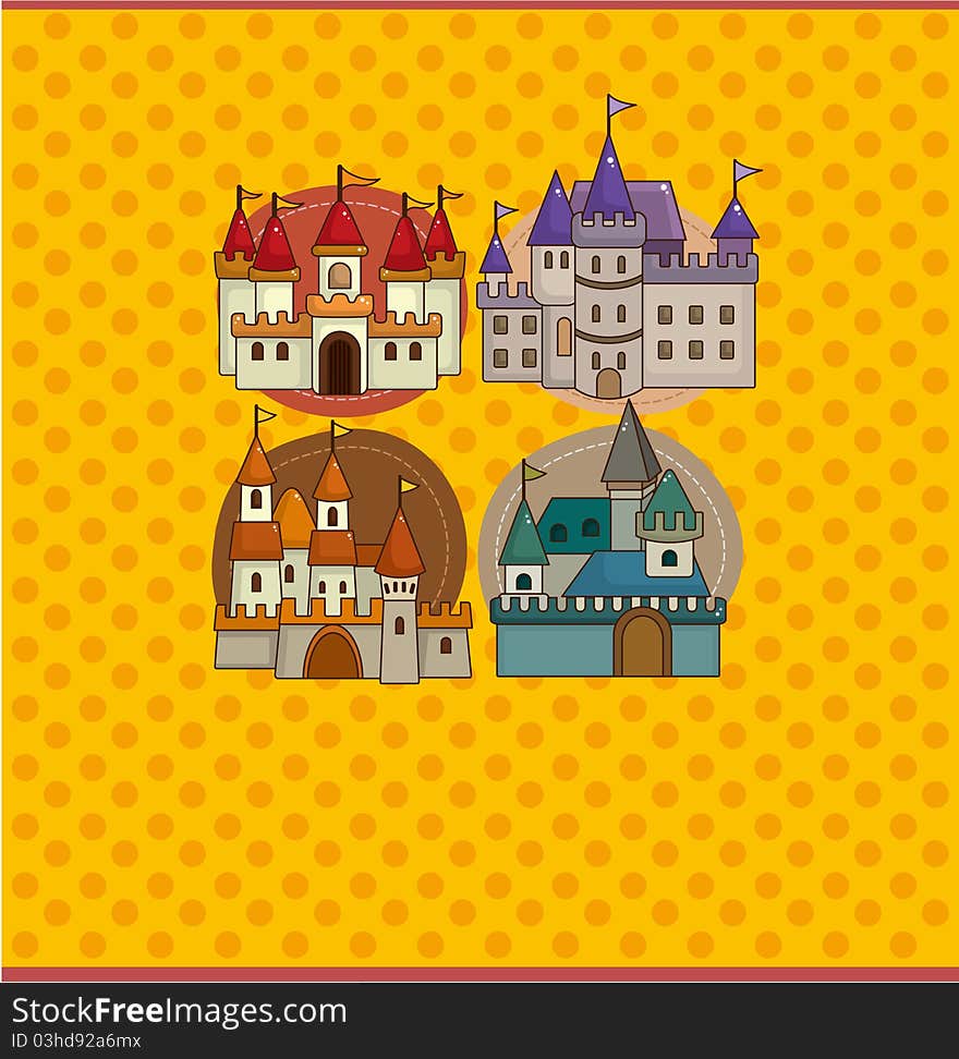 Cartoon castle card