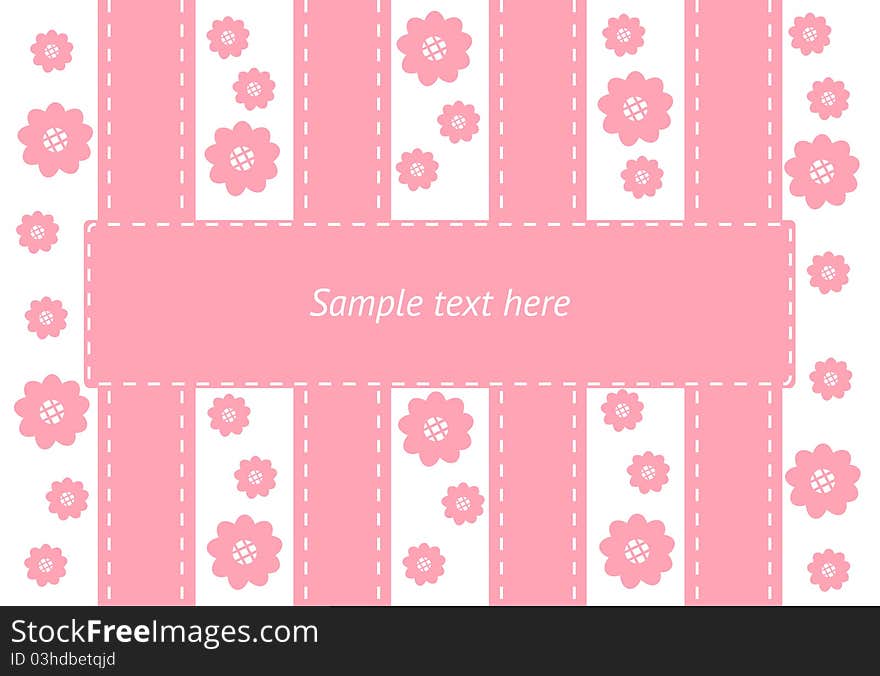 Pink background with flowers and place for text