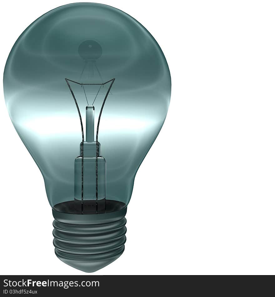 Electric blue bulb on white background. Electric blue bulb on white background