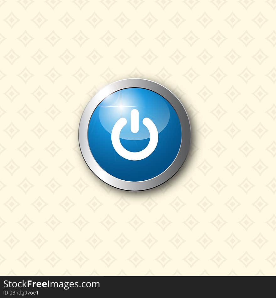 Abstract background with blue shut down button