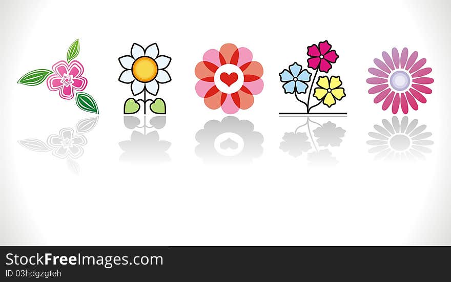 Different signs in the form of flower. Different signs in the form of flower