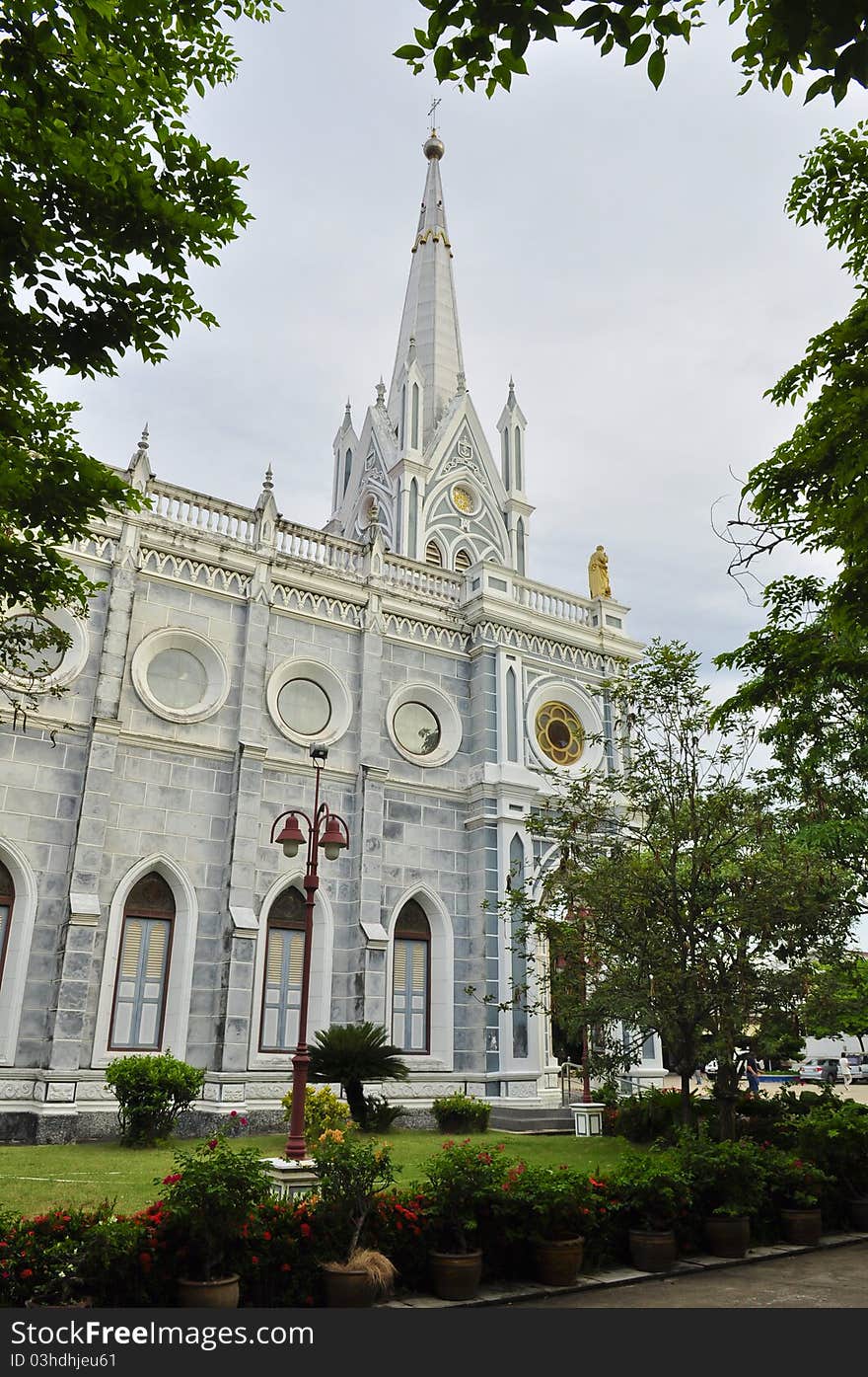 The vintage Thai white church. The vintage Thai white church