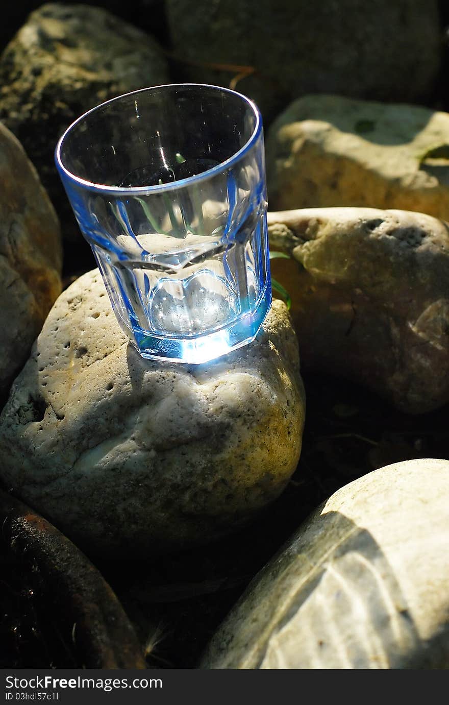 Glass Blue Transparent Stone Empty