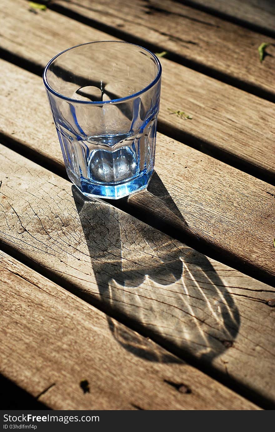 Glass Blue Transparent Wood Empty