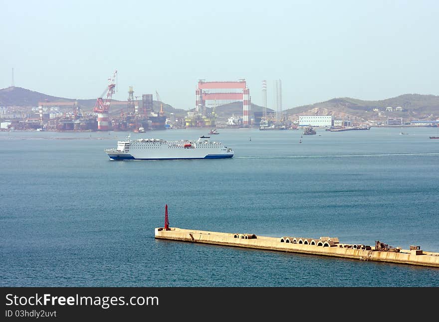 China's industrial cargo port,Shandong province. China's industrial cargo port,Shandong province.