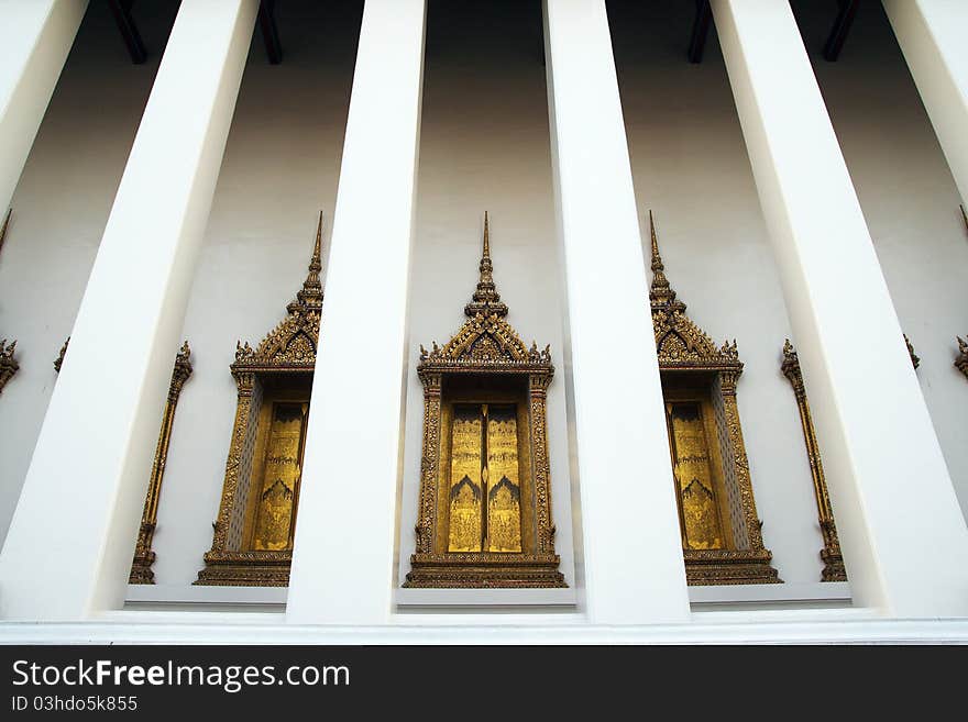 The old style design of temple window