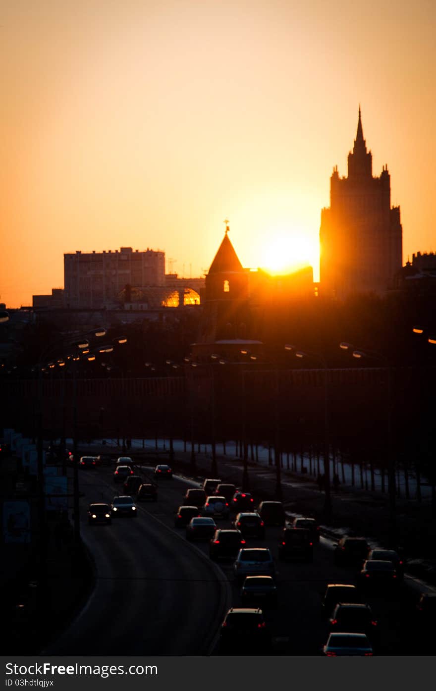 Sunset in Moscow City