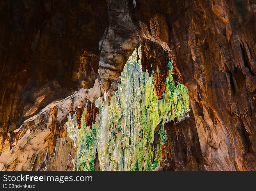 Wall of Batu Cave at Kuala-Lumpur, Malaysia. Wall of Batu Cave at Kuala-Lumpur, Malaysia