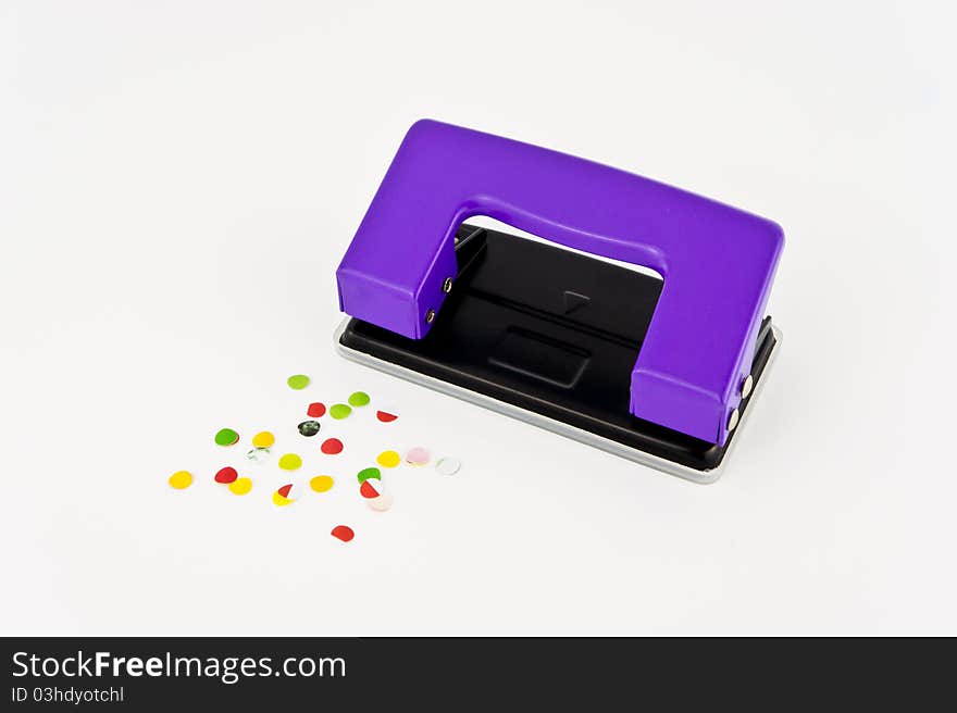 Purple paper puncher or paper driller