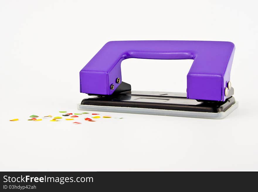 Purple paper puncher or paper driller