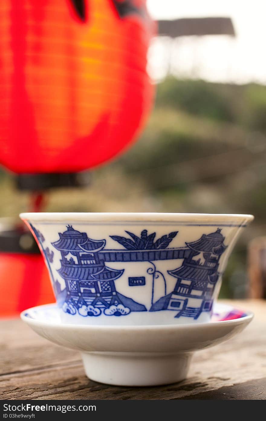 Traditional Chinese tea cup with green Tea. Traditional Chinese tea cup with green Tea