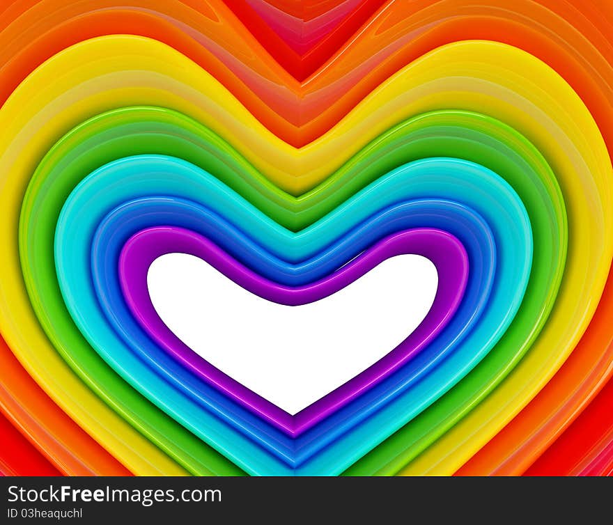 Rainbow heart background. clipping path. Rainbow heart background. clipping path