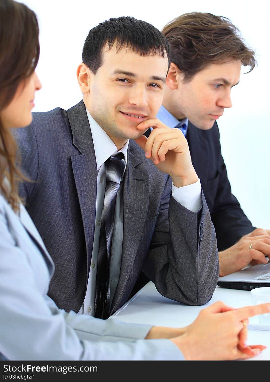 Young businessman in business meeting at office