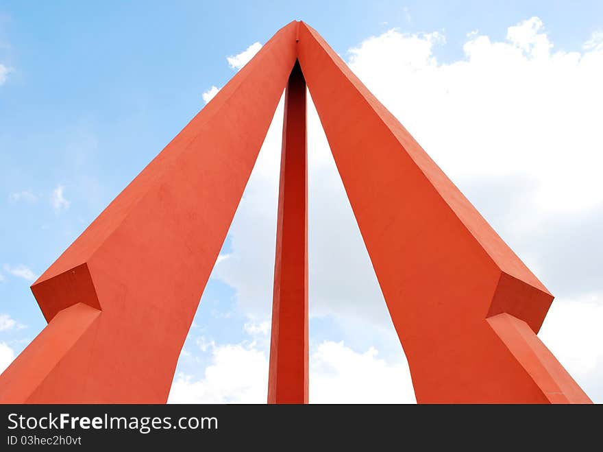 Orange arch in the sky - architecture detail