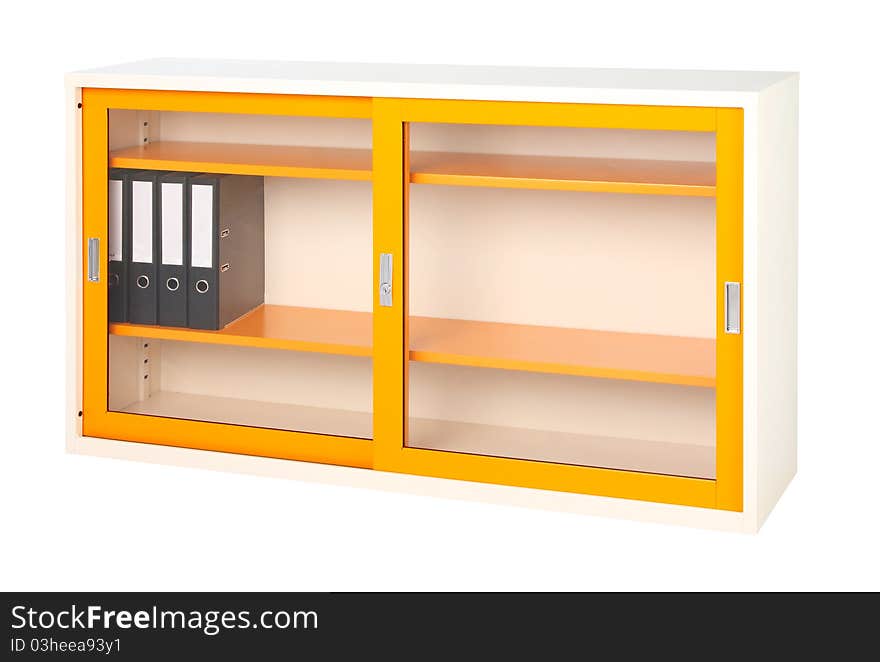 Orange Steel Cabinet Isolated