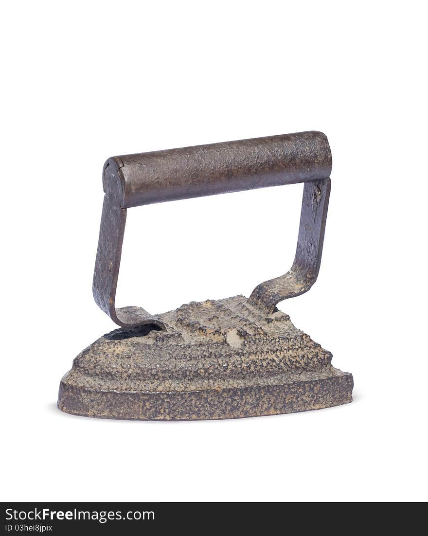 Old iron isolated on a white background