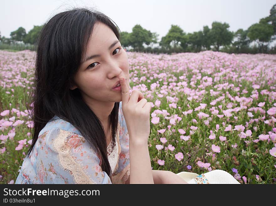 Girl With Silence Gesture