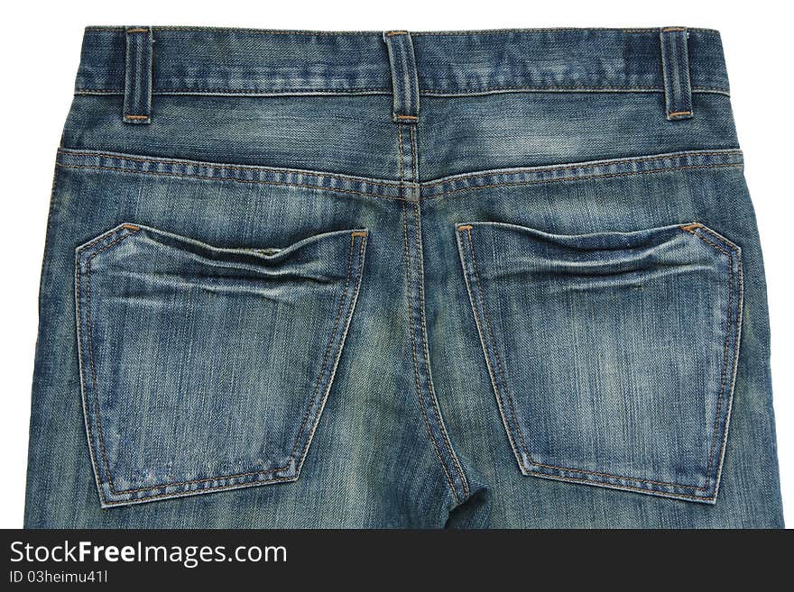 Blue jean pockets isolated