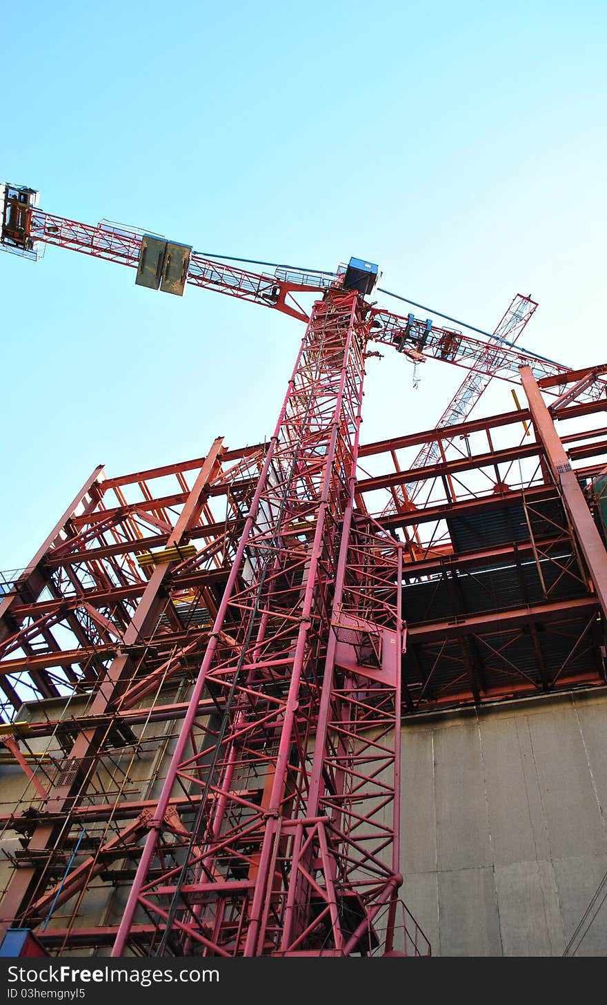 Constraction crane with a sky background. Constraction crane with a sky background