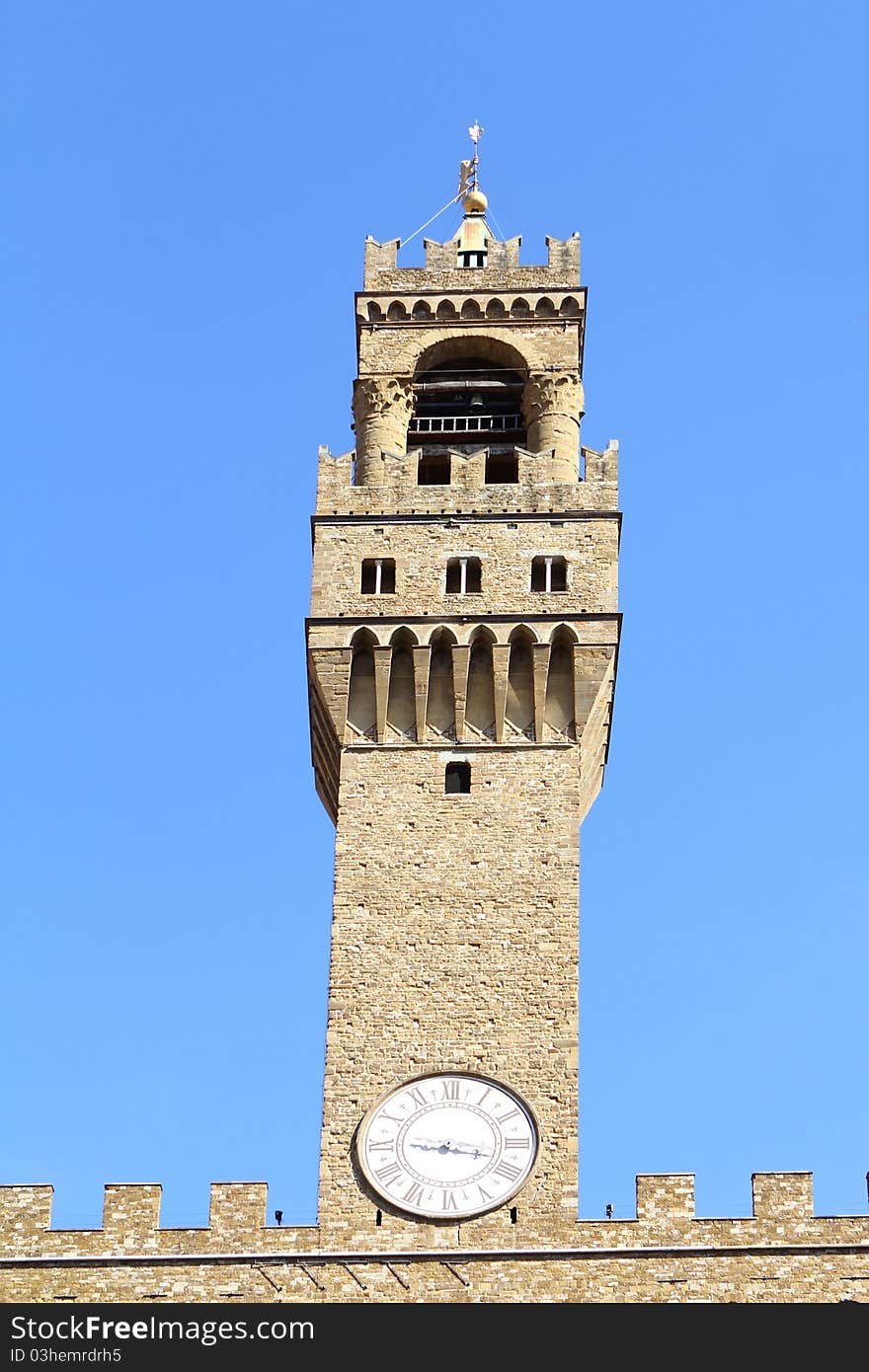 Old clock tower - Palazzo Vecchio, Italy