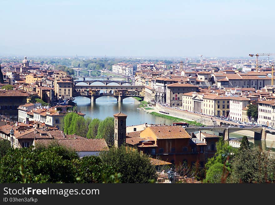 Beautiful panoramic view of old city