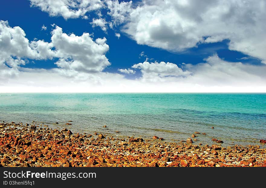 Sea sand sun beach for relax in holiday Thailand