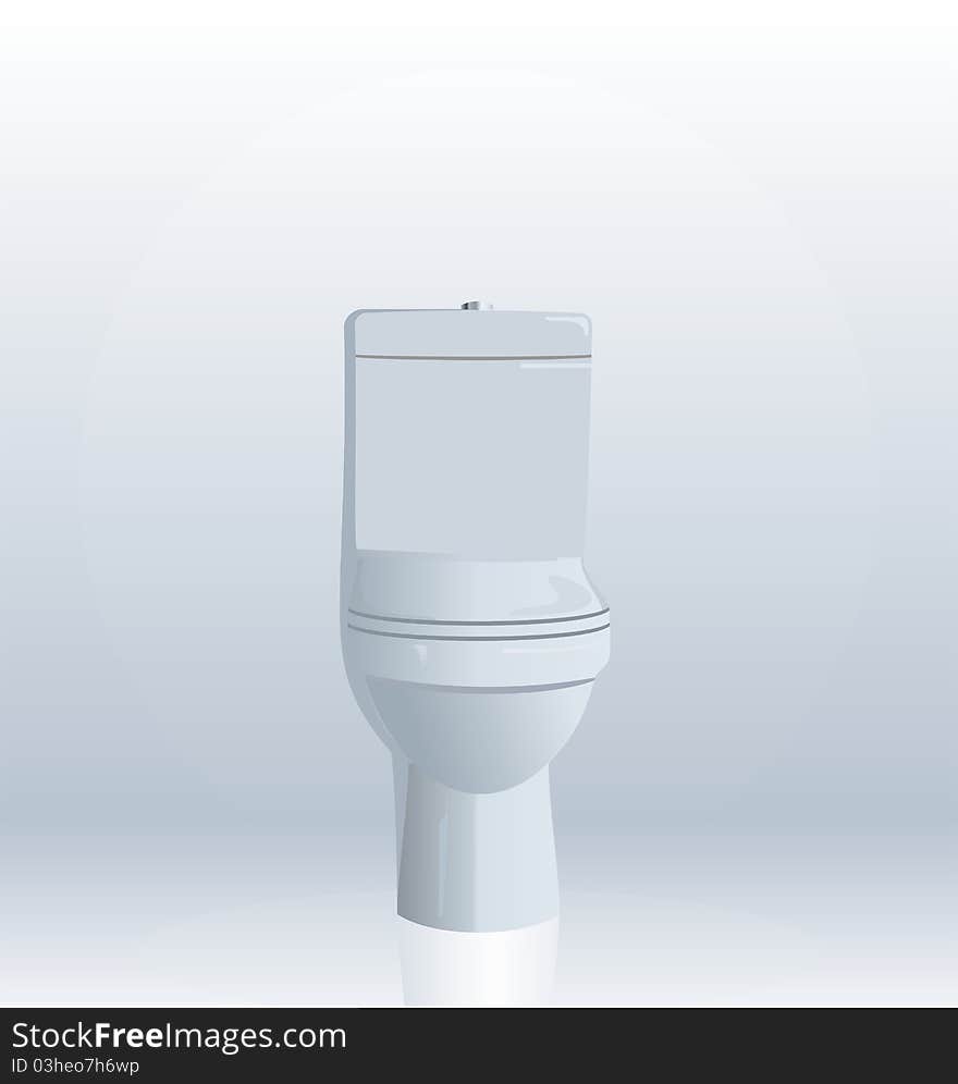 Realistic illustration of toilet bowl