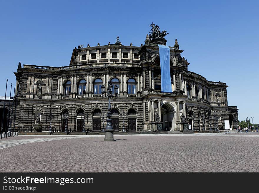 Colorful photo of the famous Semperoper of Dresden. Colorful photo of the famous Semperoper of Dresden.