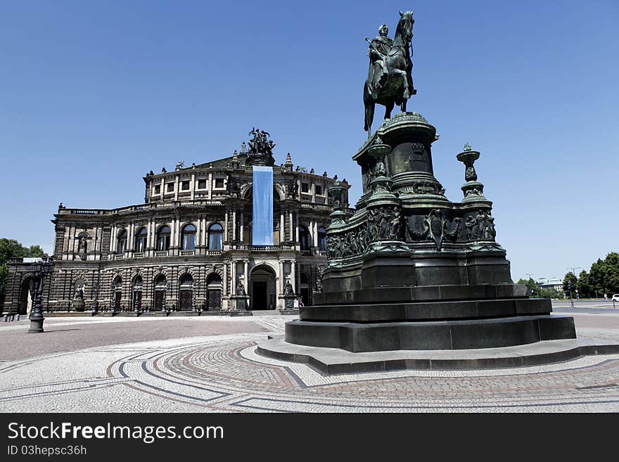 Colorful photo of the famous Semperoper of Dresden. Colorful photo of the famous Semperoper of Dresden.