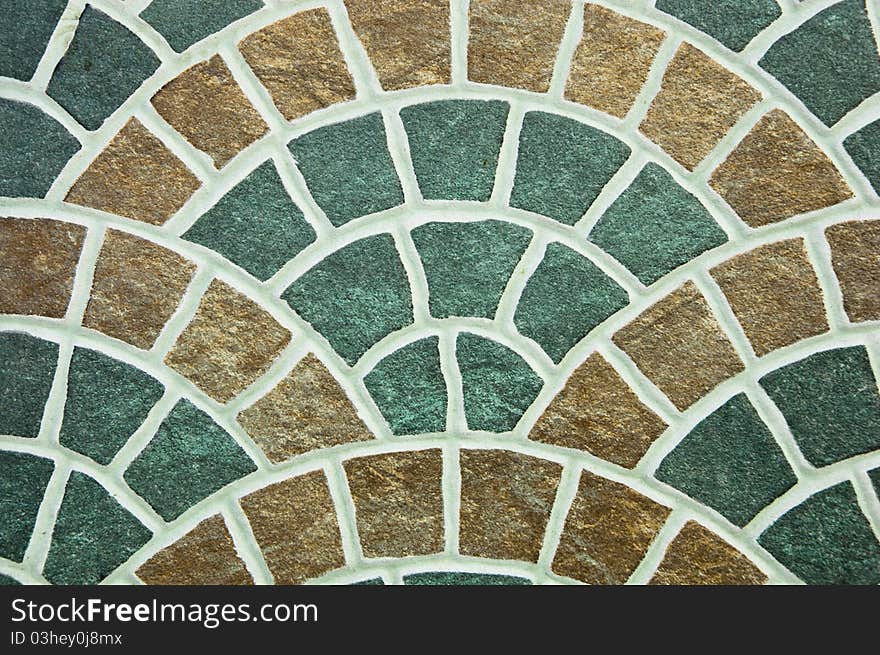 Pattern of curved surface tiles.