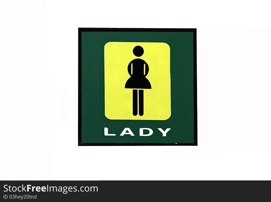 Sign lady on the isolated.sign only lady in the room