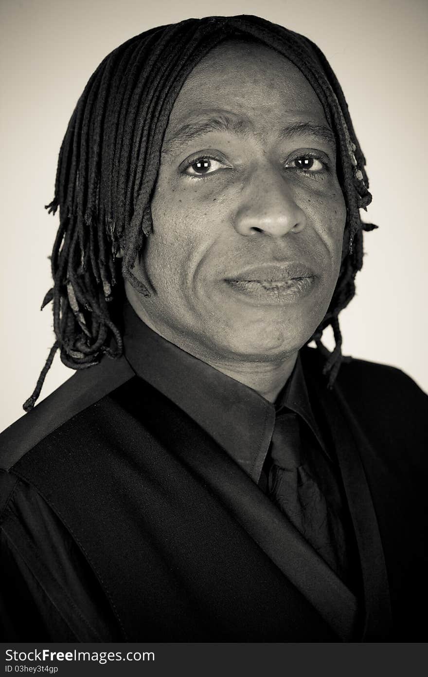 Portrait of an African American Man with Dreadlocks