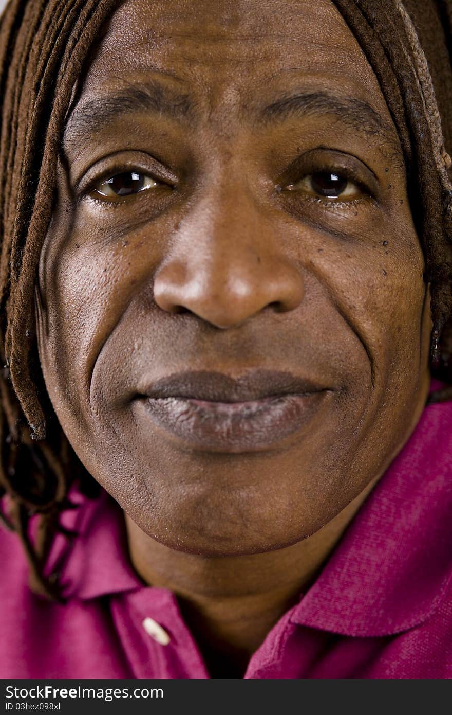 Closeup Portrait of an African American Man with Dreadlocks