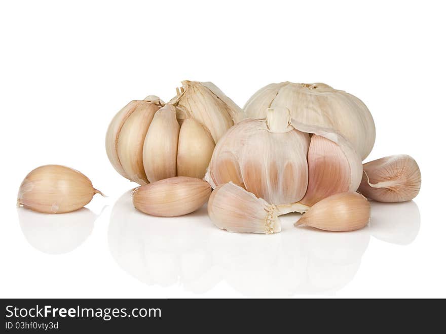 Garlics isolated on white background