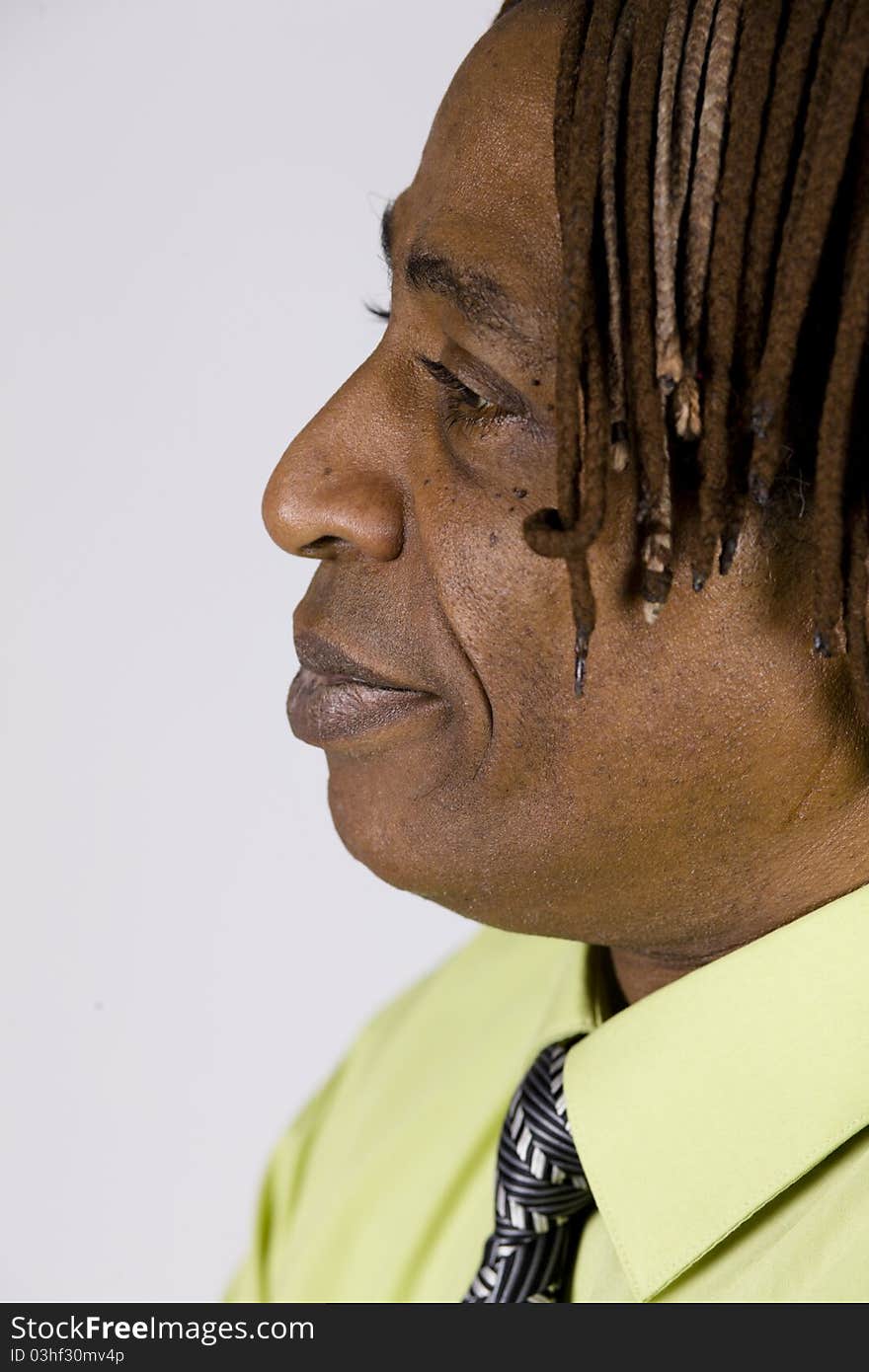 Profile of an African American Businessman in a Shirt and Tie. Profile of an African American Businessman in a Shirt and Tie