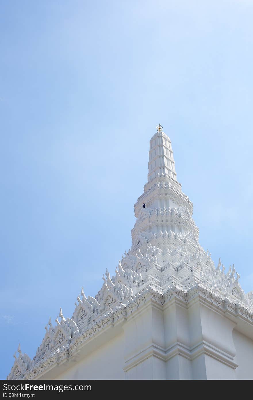 Pagoda Temple in the sky bright Buddhist monasteries. Temples in Thailand