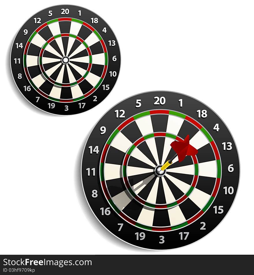 Darts set isolated on white